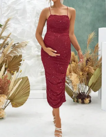Rochie medie SHEIN Maternity, visiniu