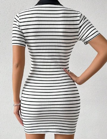 Rochie scurta SHEIN, alb/negru