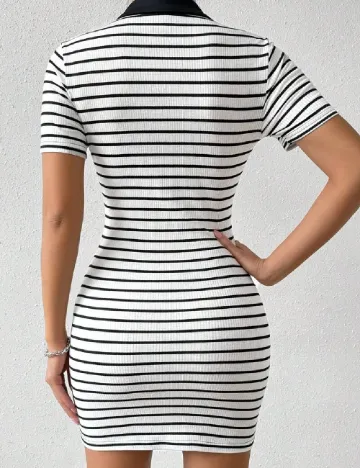 Rochie scurta SHEIN, alb/negru