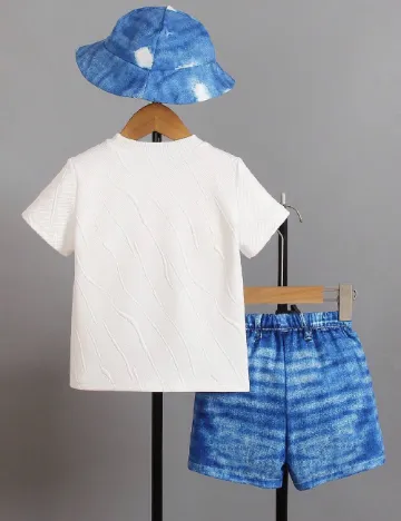 Compleu Shein Kids, alb/albastru Albastru