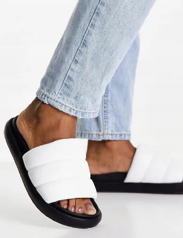 Slapi Top Shop, alb/negru