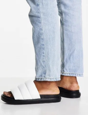 Slapi Top Shop, alb/negru