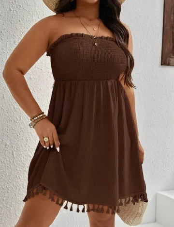 Rochie scurta SHEIN CURVE, maro