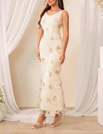 Rochie lunga SHEIN, crem