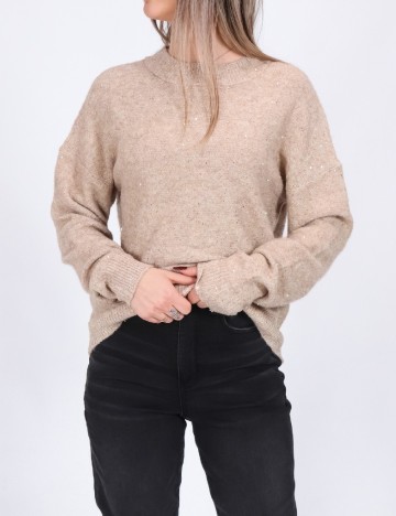 Pulover Pieces, crem