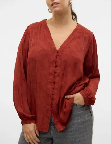 Camasa Vero Moda Curve, caramiziu