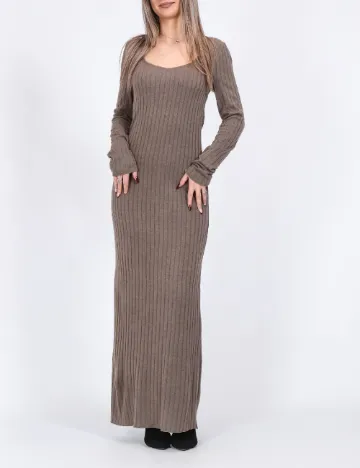 Rochie lunga Pieces, maro