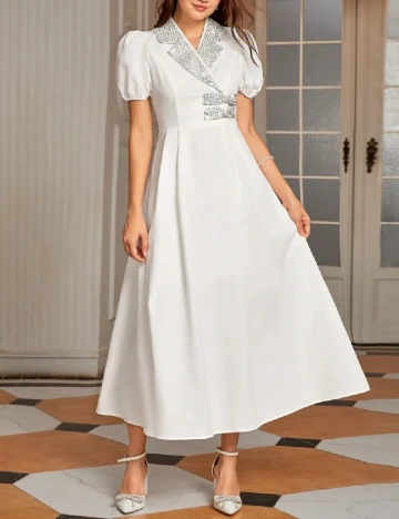 Rochie lunga Shein Kids, alb Alb