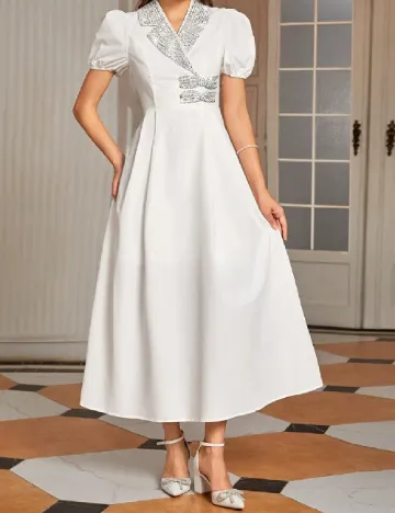 Rochie lunga Shein Kids, alb Alb