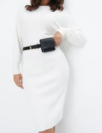 Rochie medie Mohito, ecru