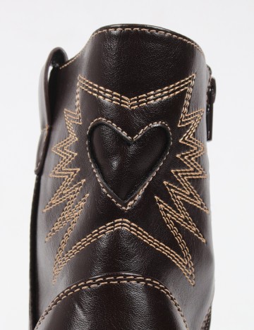 Botine Pieces, maro