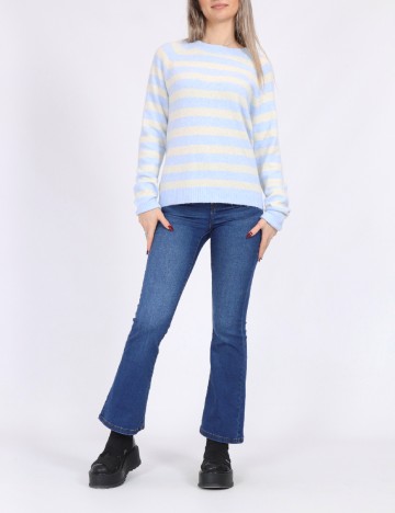 Pulover Vero Moda, albastru/alb