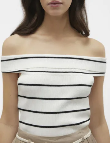 Top Vero Moda, alb/negru