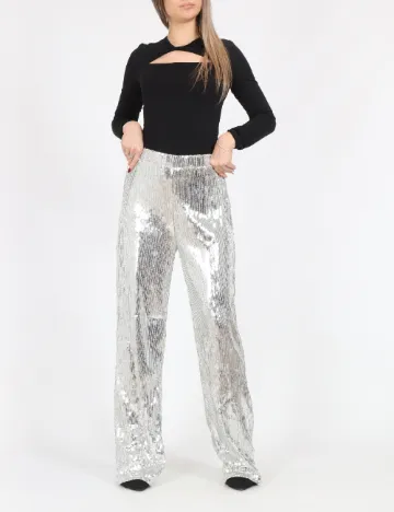 Pantaloni Only, argintiu