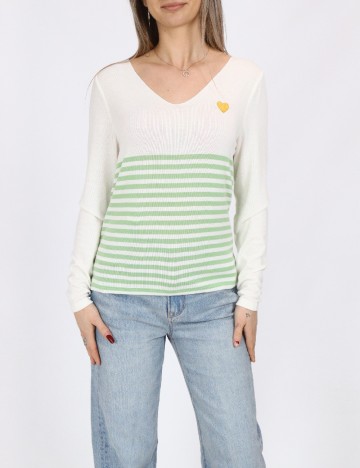 Bluza Only, alb/verde