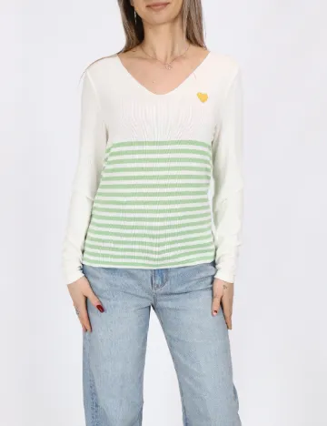Bluza Only, alb/verde