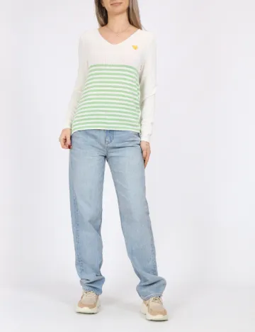 Bluza Only, alb/verde