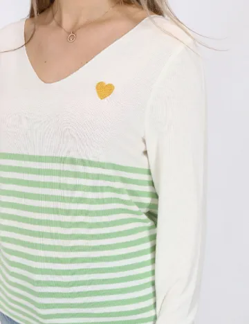 Bluza Only, alb/verde