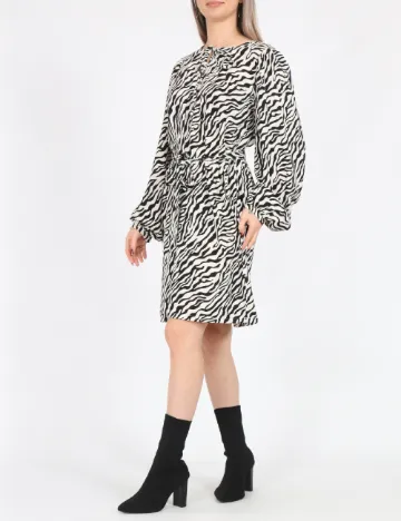 Rochie scurta Only, alb/negru