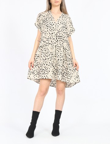 Rochie scurta Jacqueline de Yong, crem/negru