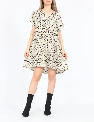 Rochie scurta Jacqueline de Yong, crem/negru