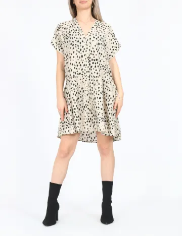 Rochie scurta Jacqueline de Yong, crem/negru
