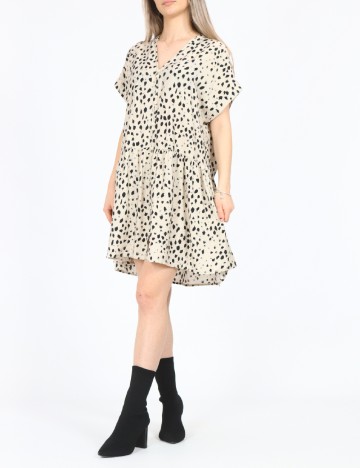 Rochie scurta Jacqueline de Yong, crem/negru