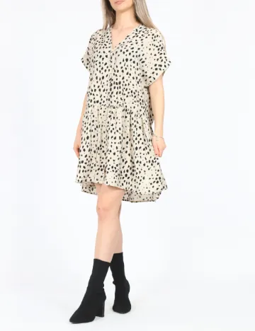 Rochie scurta Jacqueline de Yong, crem/negru