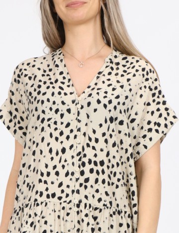 Rochie scurta Jacqueline de Yong, crem/negru