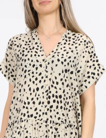 Rochie scurta Jacqueline de Yong, crem/negru
