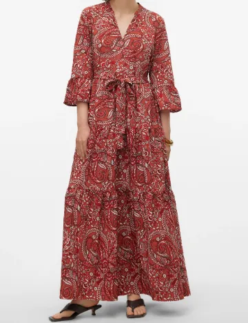 Rochie lunga Vero Moda, caramiziu