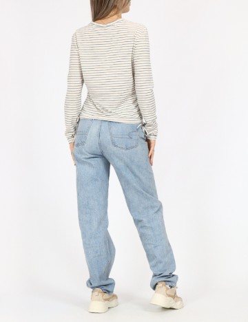 Bluza Only, crem/albastru