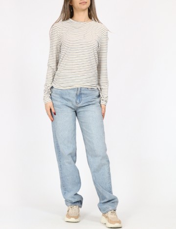 Bluza Only, crem/albastru