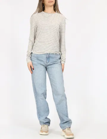 Bluza Only, crem/albastru