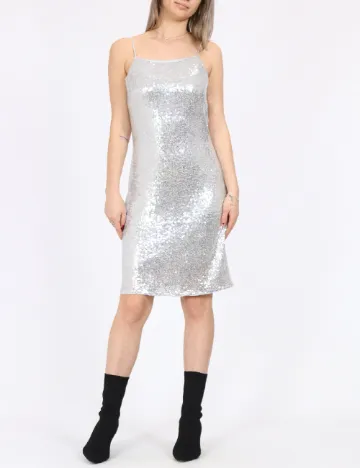 Rochie scurta Jacqueline de Yong, argintiu Gri