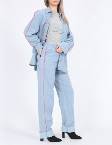 Jacheta Oversize Pieces, albastru