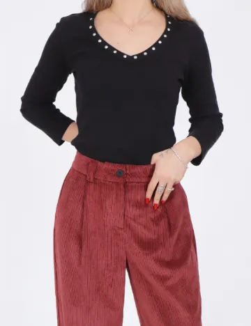 Pantaloni Only, visiniu Rosu