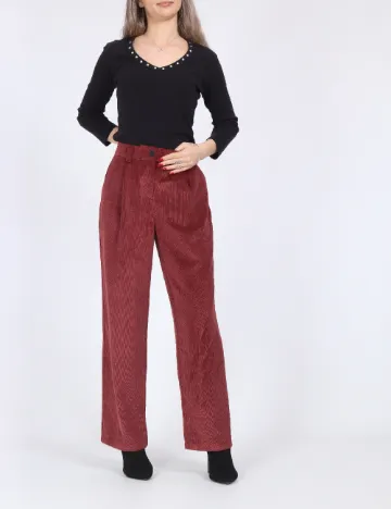 Pantaloni Only, visiniu Rosu