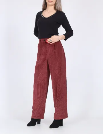 Pantaloni Only, visiniu Rosu