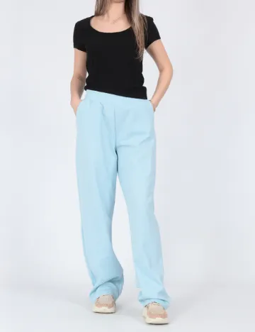 Pantaloni Pieces, bleu Albastru