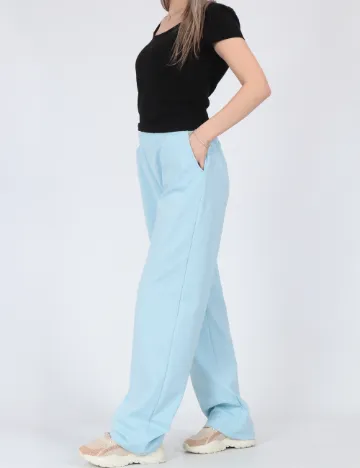 Pantaloni Pieces, bleu Albastru