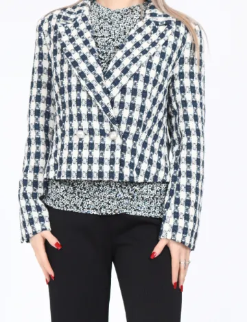 Sacou Only, albastru/alb