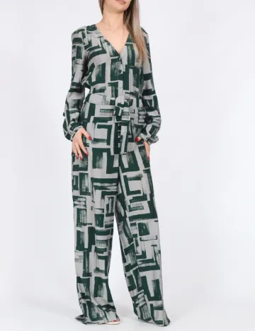 Salopeta Vero Moda, verde/gri
