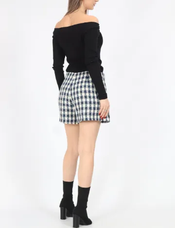 Fusta pantalon Only, alb/albastru