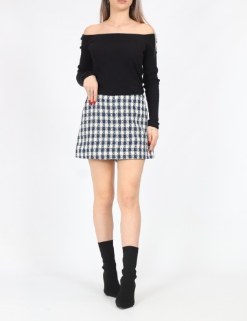 Fusta pantalon Only, alb/albastru