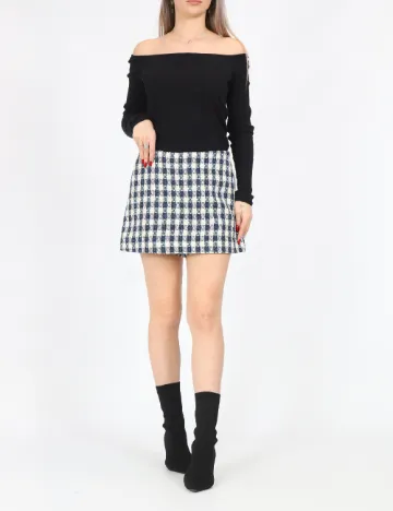 Fusta pantalon Only, alb/albastru
