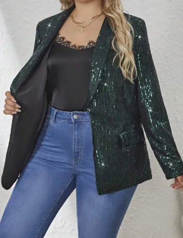 Sacou SHEIN CURVE, verde Verde