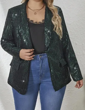 Sacou SHEIN CURVE, verde Verde