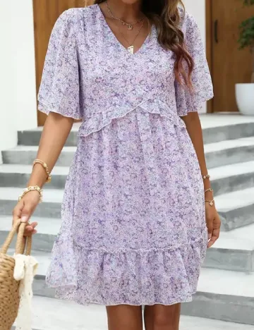 Rochie scurta SHEIN, floral print Floral print