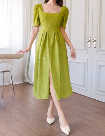 Rochie medie Dazy, verde